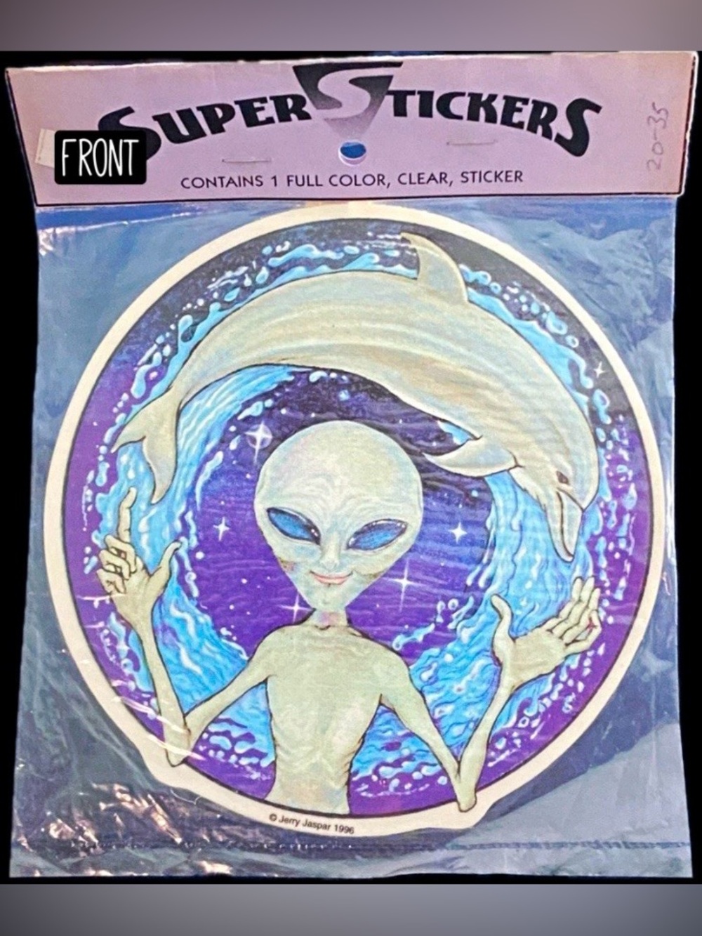 VTG 1996 Jerry Jaspar Alien Dolphin Sticker Sealed Super Stickers NOS